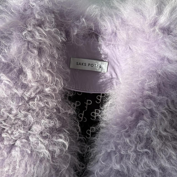 Saks Potts Lavender Shearling Foxy Coat - Picture 7 of 8